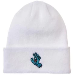 Santa Cruz Screaming Hand Long Shoreman Beanie - White