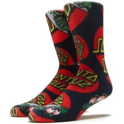 Santa Cruz Beware Dot Crew Socks - Black