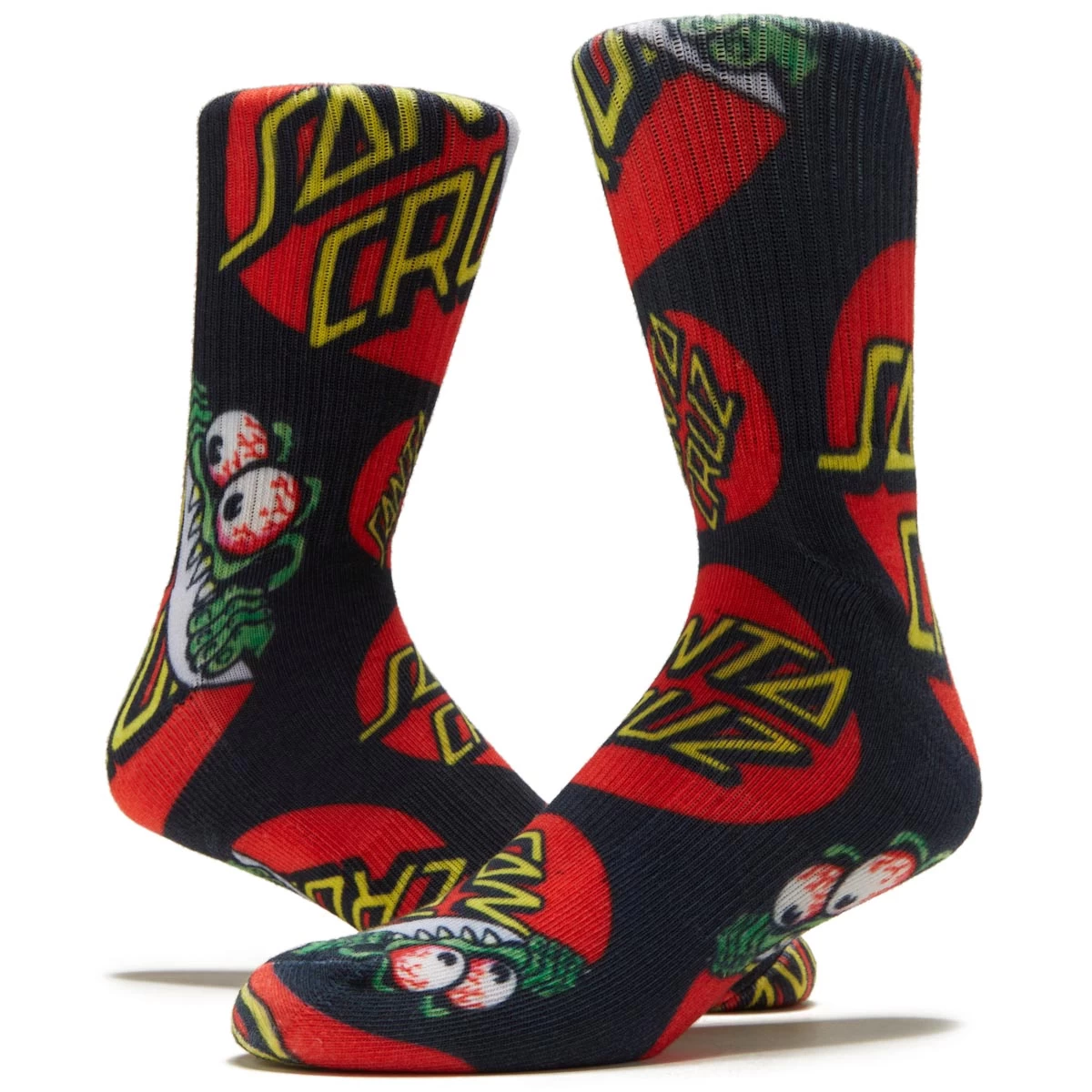 Santa Cruz Beware Dot Crew Socks - Black 4 Santa Cruz Beware Dot Crew Socks - Black - Image 2