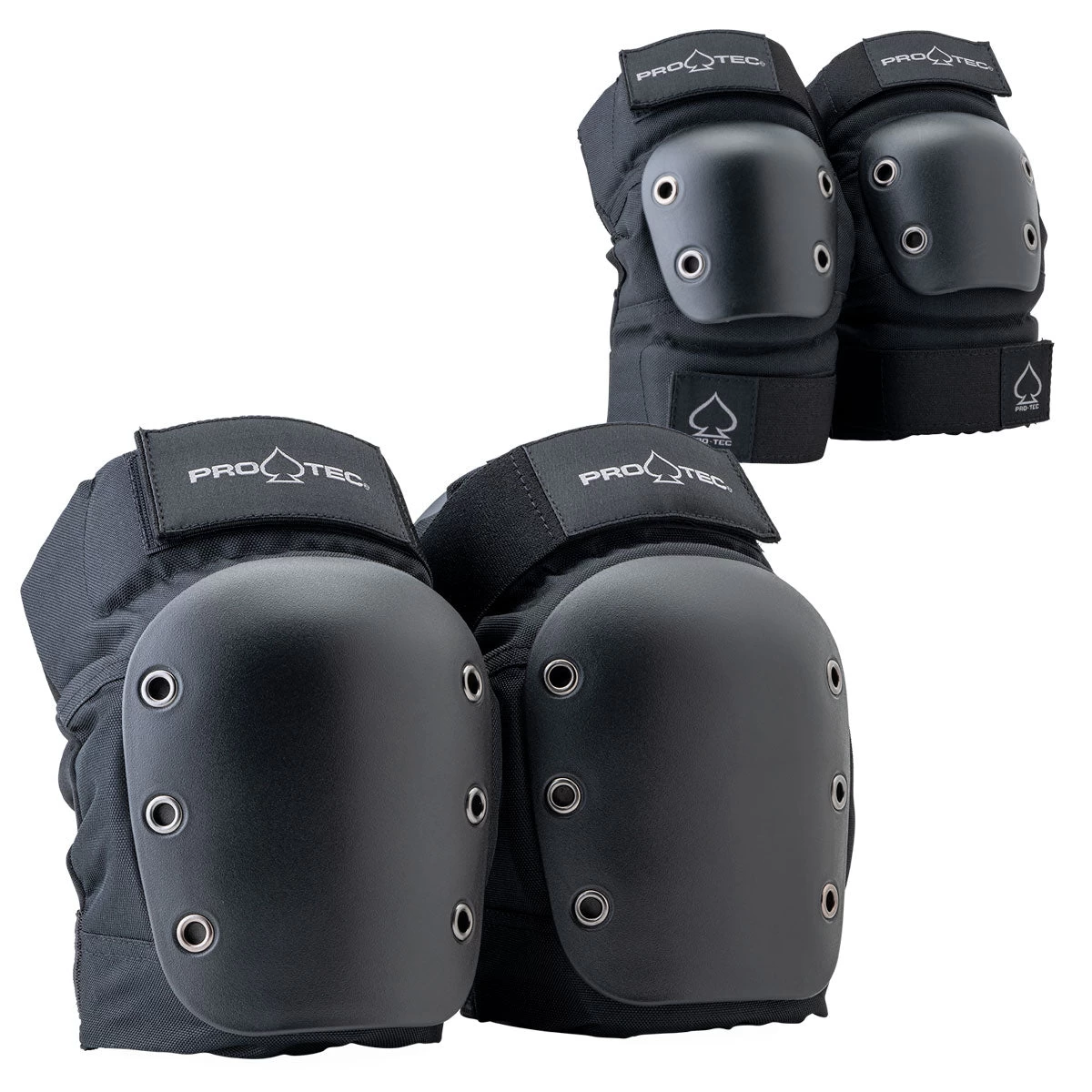 Pro-Tec Street Knee And Elbow Open Back Combo Pads - Black 3 Pro-Tec Street Knee And Elbow Open Back Combo Pads - Black
