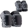 Pro-Tec Street Knee/Elbow Open Back Set Of Pads - Checker -Snow Warm Clothing 194521044589 1