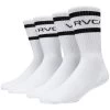 RVCA Striped Crew 2 Pack Of Socks - White -Snow Warm Clothing 194687390872 1