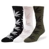 HUF Set Box 3 Pack Of Socks - Black/White/Olive -Snow Warm Clothing 196377053852 1