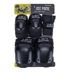 187 Six Pack Of Adult Pads - Black