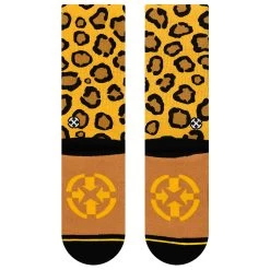 Merge4 Leopard Print Jungle Cat Crew Socks - Orange/Black -Snow Warm Clothing 816252028866 3