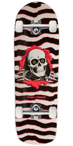 Powell Peralta Old School Ripper Shape 144 Skateboard Complete - White/Pink - 10.00"