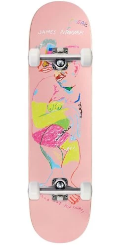 There James Hi James Full Skateboard Complete - Pink - 8.25"