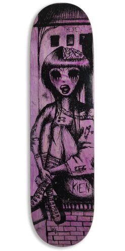 There Kien Intrusive Thoughts Skateboard Deck - Purple - 8.25"