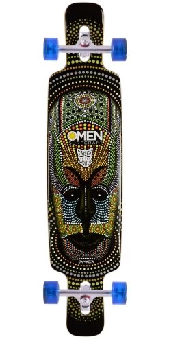 Omen Jamaican Mask 41" Drop Thru Kicktail Longboard Complete