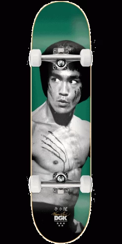 DGK X Bruce Lee Golden Dragon Lenticular Skateboard Complete - Emerald - 8.00"