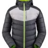 Spyder Men's Timeless Hoodie Down Jacket - 2021 Model -Snow Warm Clothing fw2021 spyder menstimelesshoodiedownjacket ebony