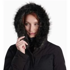 Kuhl Women's Ukon Down Parka -Snow Warm Clothing fw22 23 2200 ws ukon down parka blackout detail 5