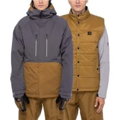 686 Men's Smarty 3-1 State Jacket -Snow Warm Clothing fw23 686 menssmarty3 1statejacket charcoalcolorblock 3