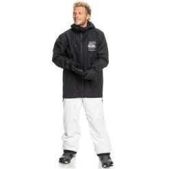 Quiksilver Men's High In The Hood Jacket -Snow Warm Clothing fw23 quiksilver menshighinthehoodjacket trueblack 3