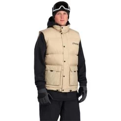 Spyder Men's Windom Down Insulated Jacket -Snow Warm Clothing fw23 spyder menswindomdowninsulatedvest safari 1