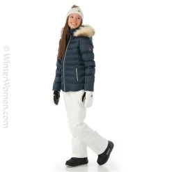Sunice Women's Fiona Jacket With Real Fur -Snow Warm Clothing fw23 sunice womensfionajacketrealfur midnight model2