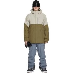 Volcom Men's L Ins Gore-Tex Jacket -Snow Warm Clothing fw23 volcom menslinsulatedgoretexjacket darkkhaki 3