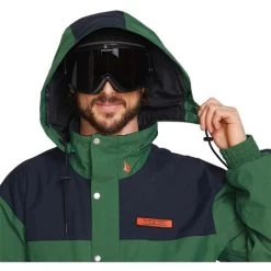 Volcom Men's Longo Gore-Tex Jacket -Snow Warm Clothing fw23 volcom menslongogoretexjacket military 4